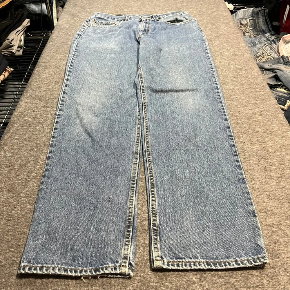 Vintage Levis 550 Mens 34x34 Relaxed Fit Tapered Leg Medium Wash Blue Jeans 90s